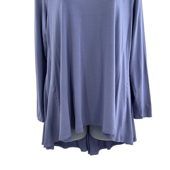 Eileen Fisher System Blouse Women's Size Large Blue Long Sleeve Relaxed Stretchy - Picture 5 of 10